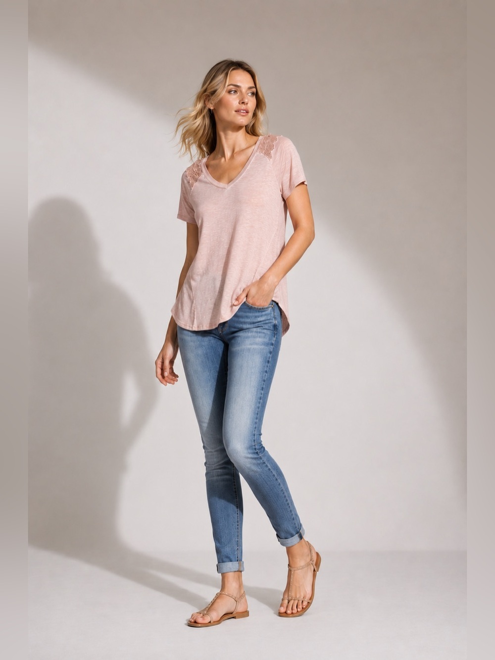 knox Rose boho oversized top size medium EUC